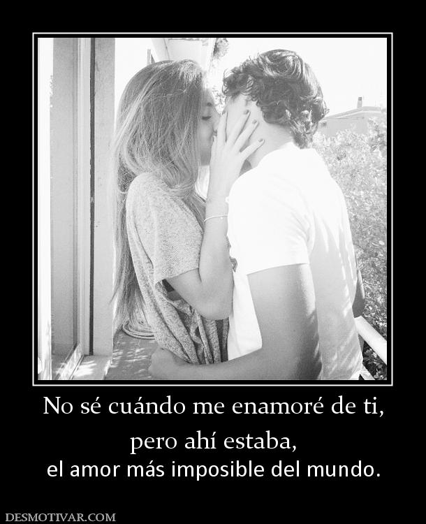 No sé cuándo me enamoré de ti, pero ahí estaba, el amor más imposible del mundo.