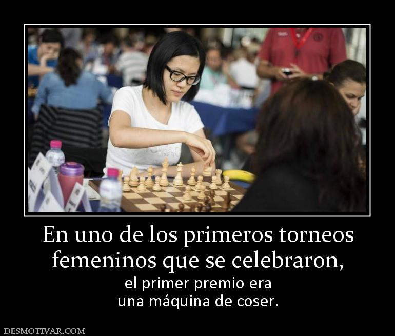 En uno de los primeros torneos femeninos que se celebraron,  el primer premio era una máquina de coser.