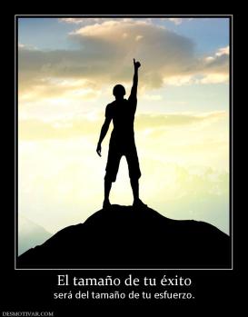 El tamaño de tu éxito será del tamaño de tu esfuerzo.