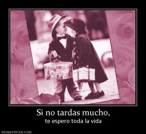 Si no tardas mucho, te espero toda la vida