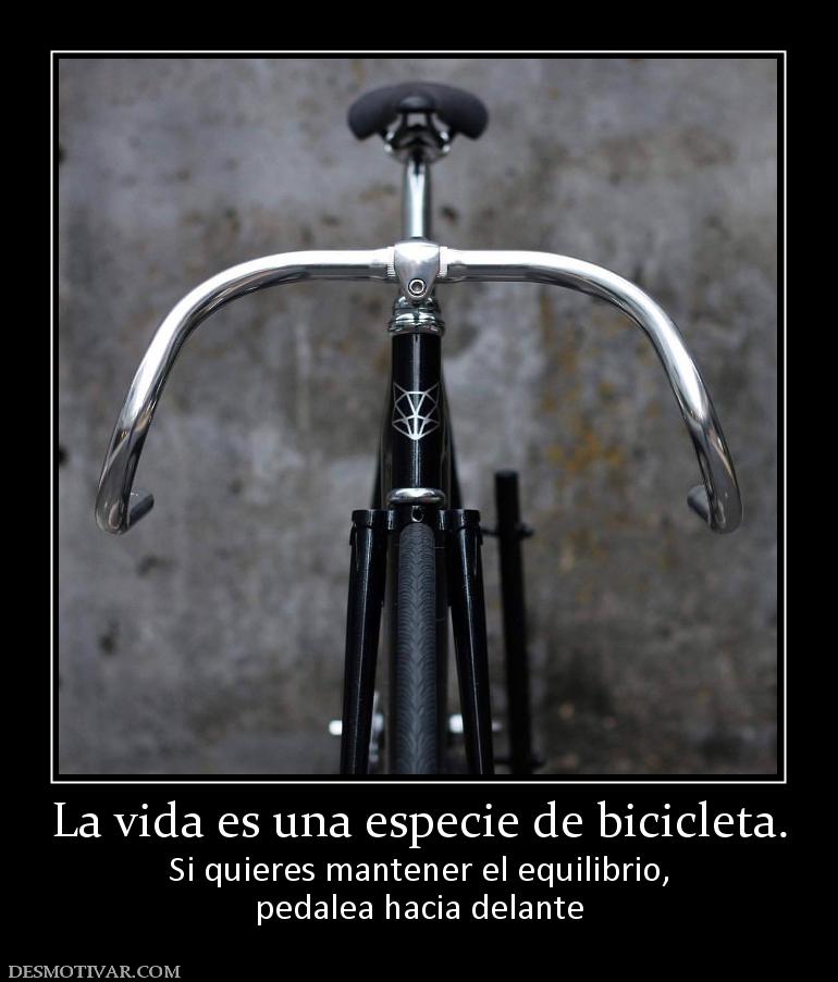 La vida es una especie de bicicleta. Si quieres mantener el equilibrio, pedalea hacia delante