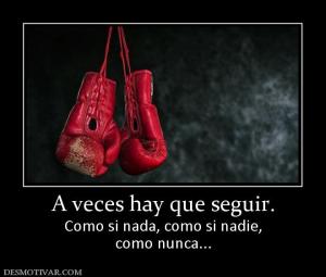 A veces hay que seguir. Como si nada, como si nadie, como nunca...