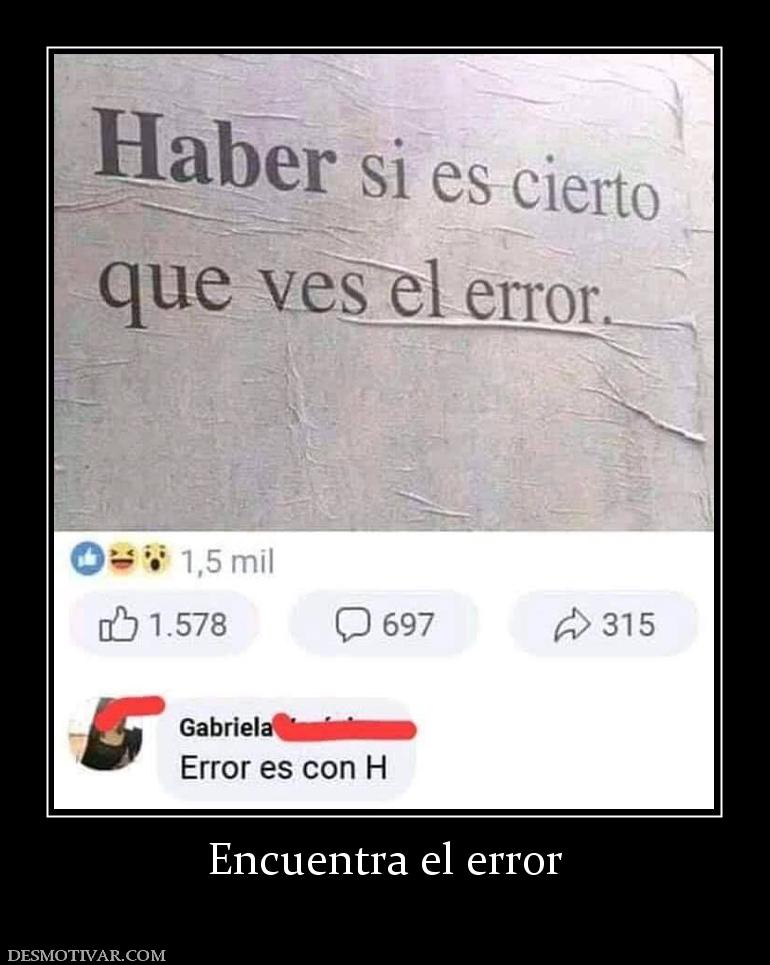 Encuentra el error