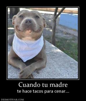Cuando tu madre te hace tacos para cenar...
