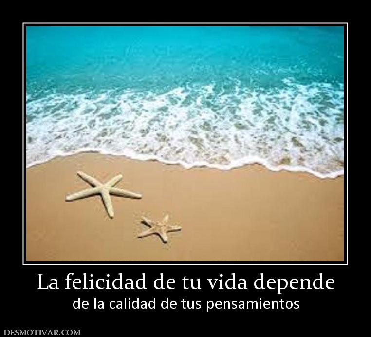 La felicidad de tu vida depende de la calidad de tus pensamientos