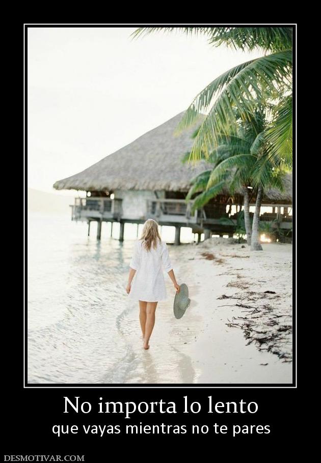 No importa lo lento que vayas mientras no te pares