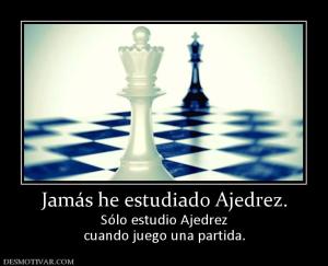 Jamás he estudiado Ajedrez. Sólo estudio Ajedrez cuando juego una partida.