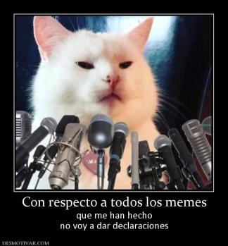 Con respecto a todos los memes que me han hecho no voy a dar declaraciones