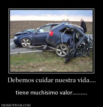 Debemos cuidar nuestra vida....  tiene muchisimo valor.........