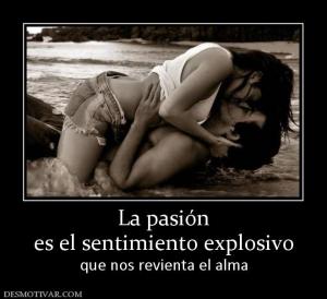 La pasión es el sentimiento explosivo que nos revienta el alma