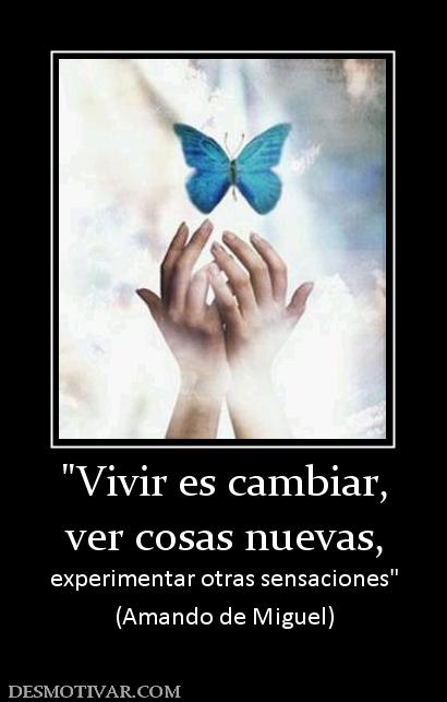 ver cosas nuevas, experimentar otras sensaciones (Amando de Miguel)