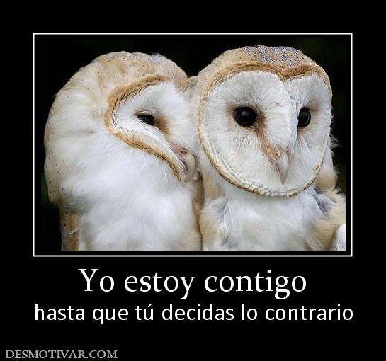 Yo estoy contigo hasta que tú decidas lo contrario