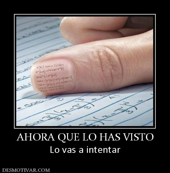 AHORA QUE LO HAS VISTO Lo vas a intentar