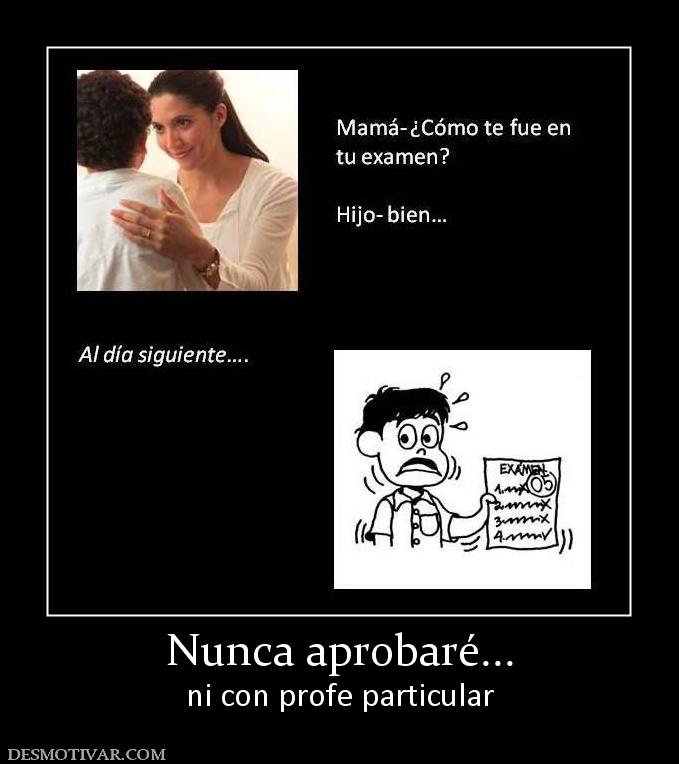 Nunca aprobaré... ni con profe particular