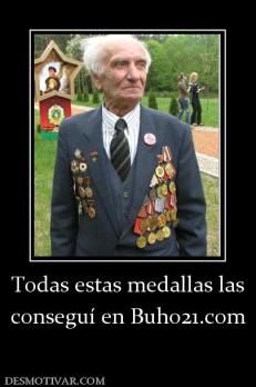 Todas estas medallas las conseguí en Buho21.com