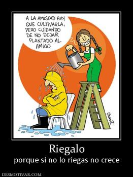 Riegalo porque si no lo riegas no crece