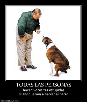TODAS LAS PERSONAS hacen vocesitas estupidas cuando le van a hablar al perro