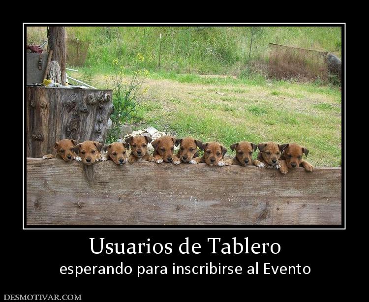 Usuarios de Tablero esperando para inscribirse al Evento