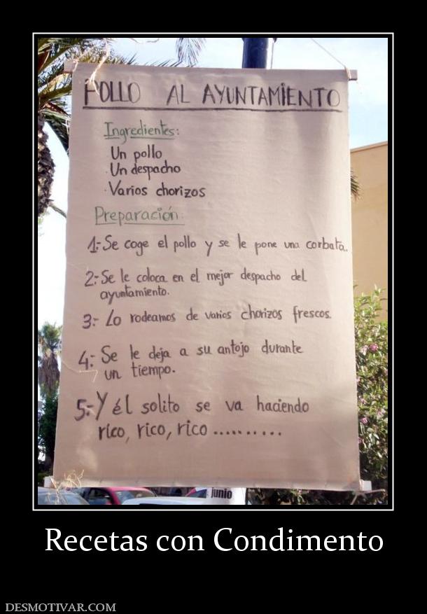 Recetas con Condimento