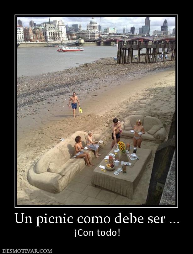 Un picnic como debe ser ... ¡Con todo!