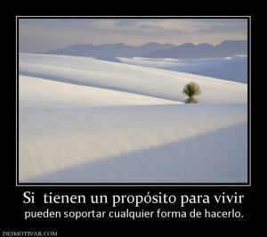 Si  tienen un propósito para vivir pueden soportar cualquier forma de hacerlo.