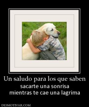 Un saludo para los que saben sacarte una sonrisa mientras te cae una lagrima