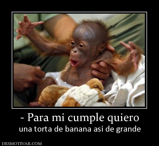 - Para mi cumple quiero una torta de banana así de grande