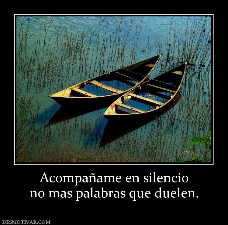 Acompañame en silencio no mas palabras que duelen.