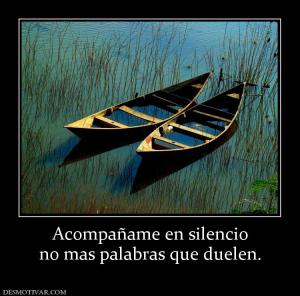 Acompañame en silencio no mas palabras que duelen.