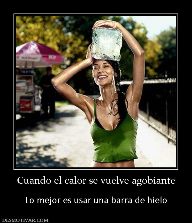 Cuando el calor se vuelve agobiante  Lo mejor es usar una barra de hielo