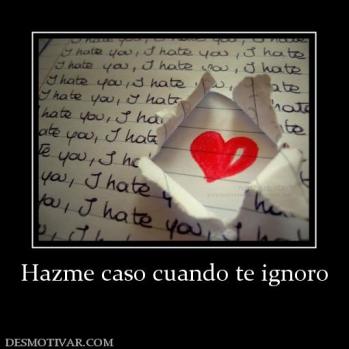 Hazme caso cuando te ignoro