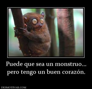 Puede que sea un monstruo... pero tengo un buen corazón.