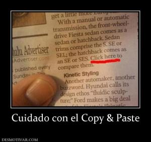 Cuidado con el Copy & Paste