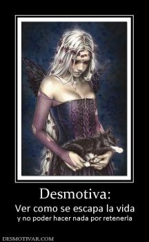 Desmotiva: Ver como se escapa la vida y no poder hacer nada por retenerla