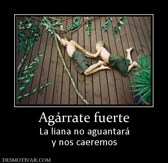 Agárrate fuerte La liana no aguantará y nos caeremos