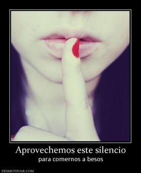 Aprovechemos este silencio para comernos a besos