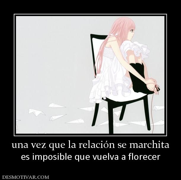 una vez que la relación se marchita es imposible que vuelva a florecer