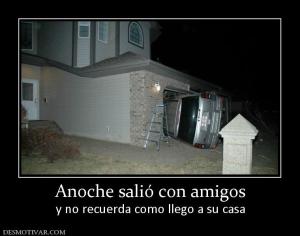 Anoche salió con amigos y no recuerda como llego a su casa