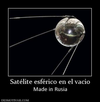 Satélite esférico en el vacio Made in Rusia