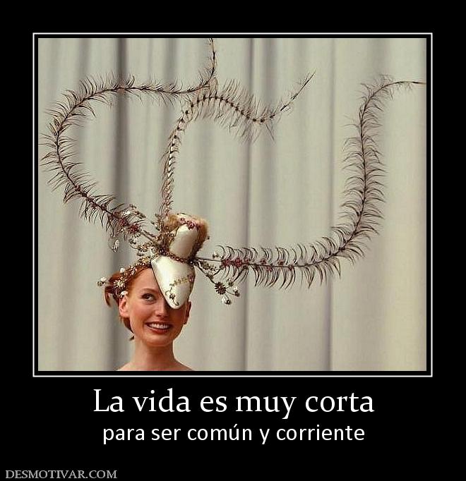 La vida es muy corta para ser común y corriente