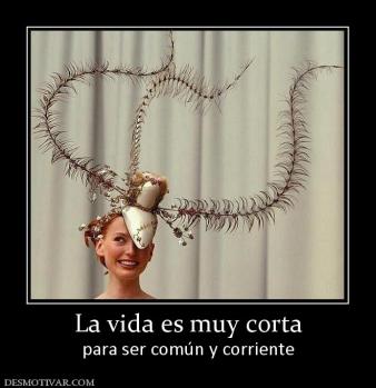 La vida es muy corta para ser común y corriente
