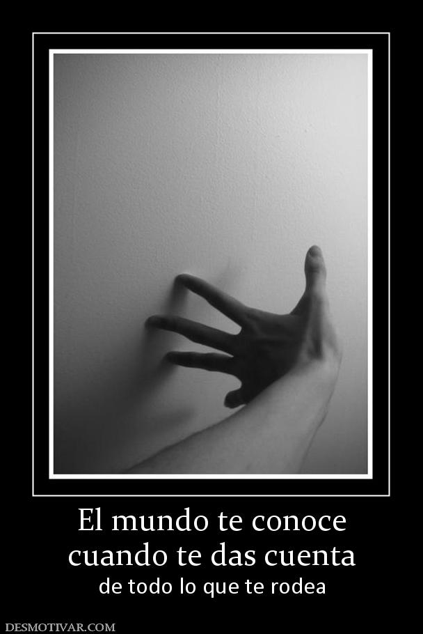 El mundo te conoce cuando te das cuenta de todo lo que te rodea