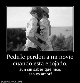 Pedirle perdon a mi novio cuando esta enojado, aun sin saber que hice, eso es amor!