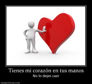 Tienes mi corazón en tus manos No lo dejes caer