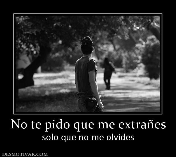 No te pido que me extrañes solo que no me olvides