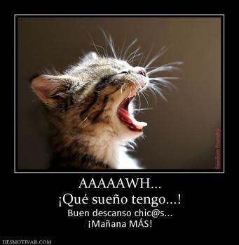 AAAAAWH... ¡Qué sueño tengo...! Buen descanso chic@s... ¡Mañana MÁS!