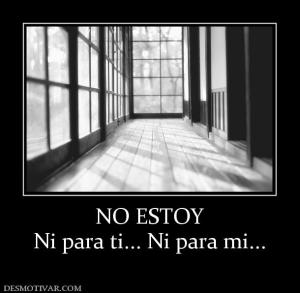 NO ESTOY Ni para ti... Ni para mi...