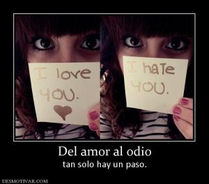 Del amor al odio tan solo hay un paso.