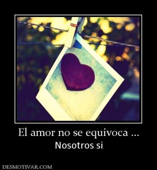 El amor no se equivoca ... Nosotros si