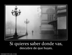 Si quieres saber donde vas, descubre de que huyes.